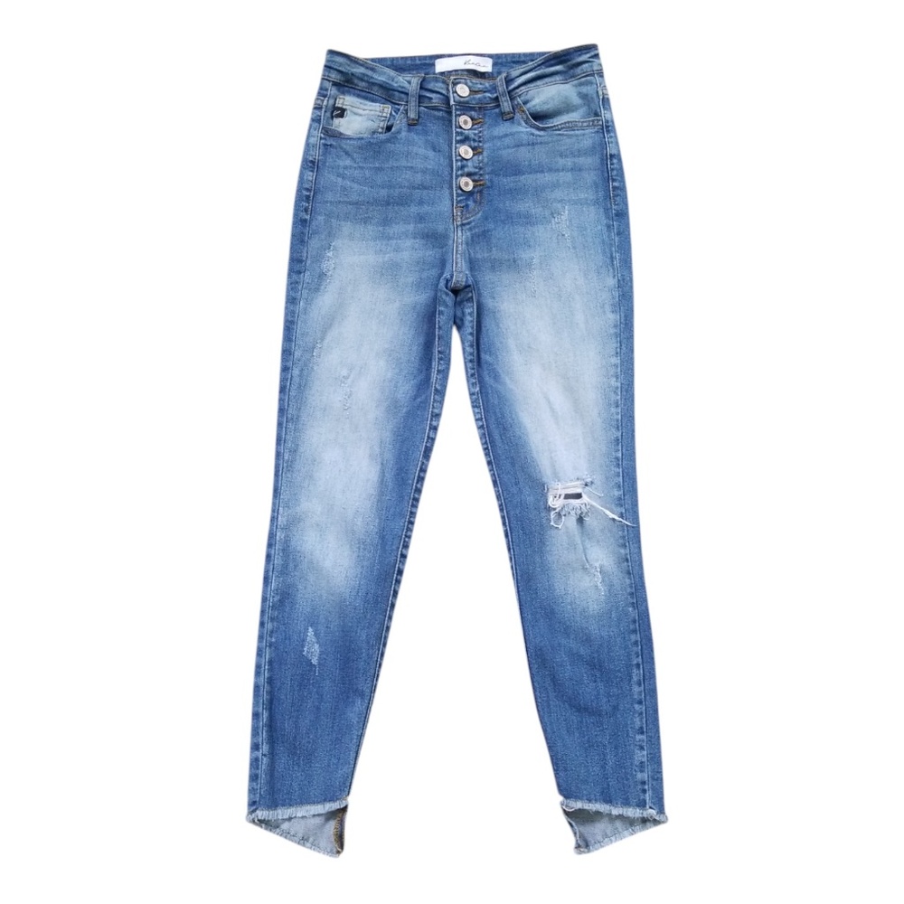 KanCan High Rise Button Fly Skinny Crop Ankle Jeans Size 3/25